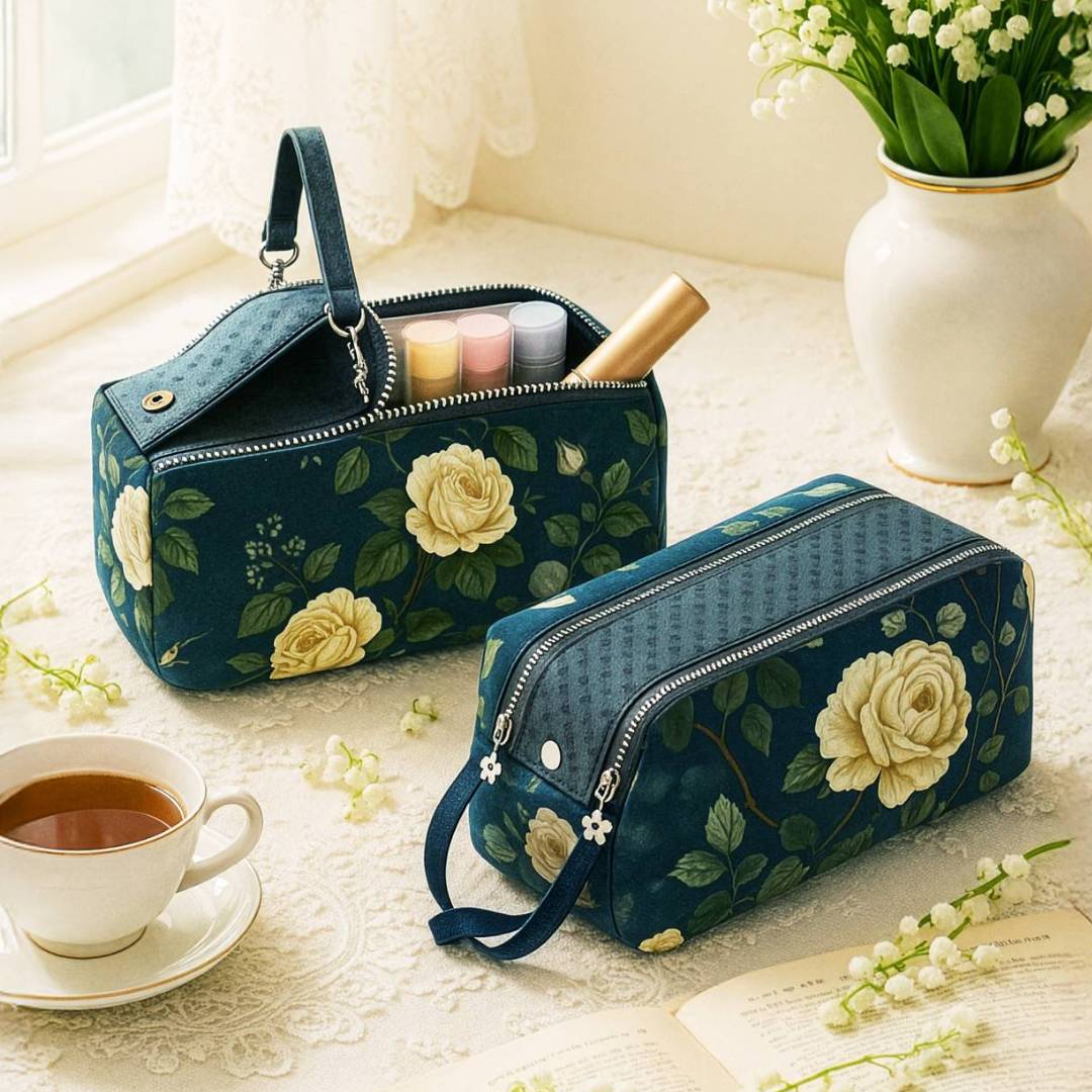 掀蓋式雙拉鍊收納包